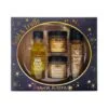 Savor et sens coffret Gold and Truffe 1 huile d'olive saveur truffe 1 moutarde trésor au jus de truffe brumale 1 sel doré et graines croquantes 1 douceur de chanterelles sauternes 